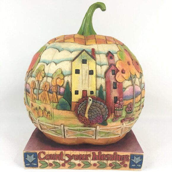 Heartwood Creek by Jim Shore Count Your Blessings 118757 Fall Pumpkin 2004 - Picture 1 of 15
